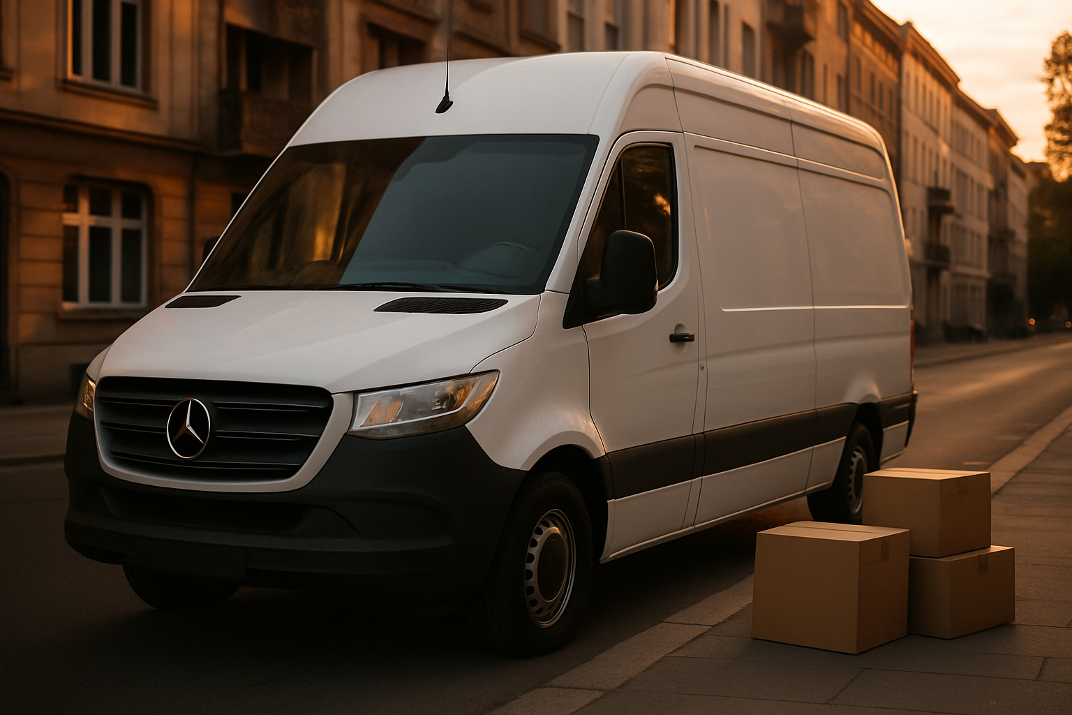 Beiladung Mönchengladbach – Express-Transporter auf der Stadtstraße